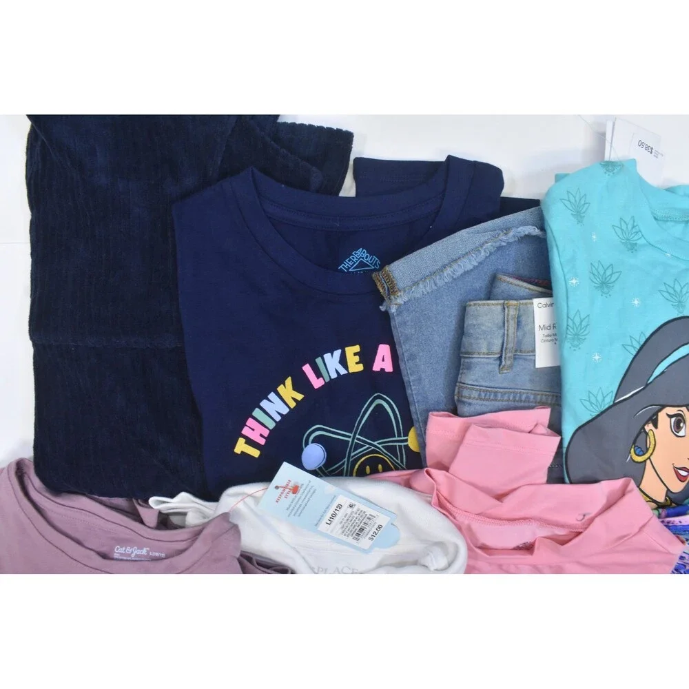 Wholesale Bulk Lot Of 10 Girls Size Large 10/12 Mixed Season Tops Bottoms
